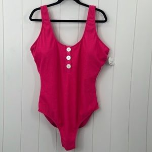Pink Plus Size Decree Swimsuit One Piece Size 2X New